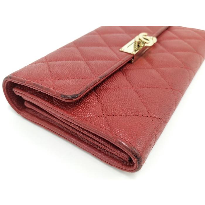 CHANEL（シャネル） マトラッセ ココロック 二つ折り財布 キャビア