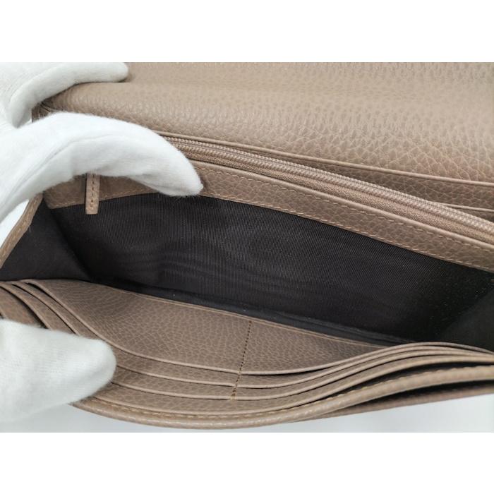 GUCCI 二つ折り長財布 GGマーモント レザー ピンクベージュ系 456116 