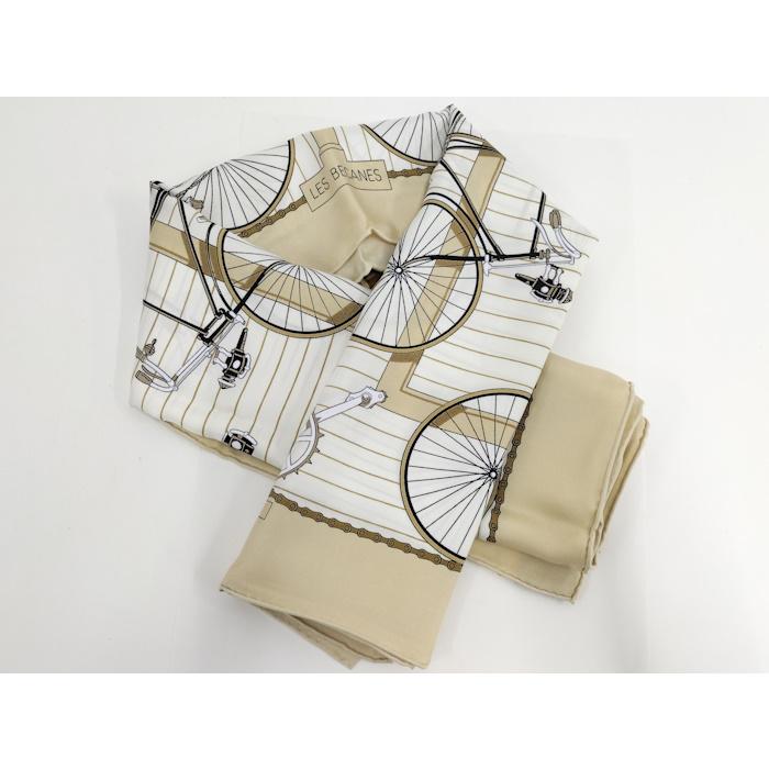 HERMES（エルメス） スカーフ カレ90 LES BECANES 自転車 モチーフ
