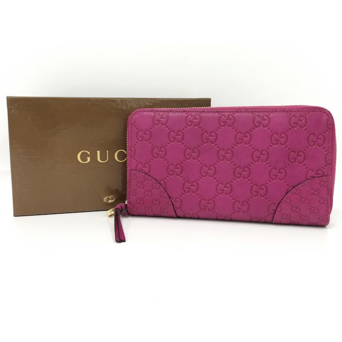 【美品】 GUCCI グッチ シマ 長財布 財布 GG パープル 紫 レザー GUCCI（グッチ） ラウンドファスナー長財布 グッチシマ レザー