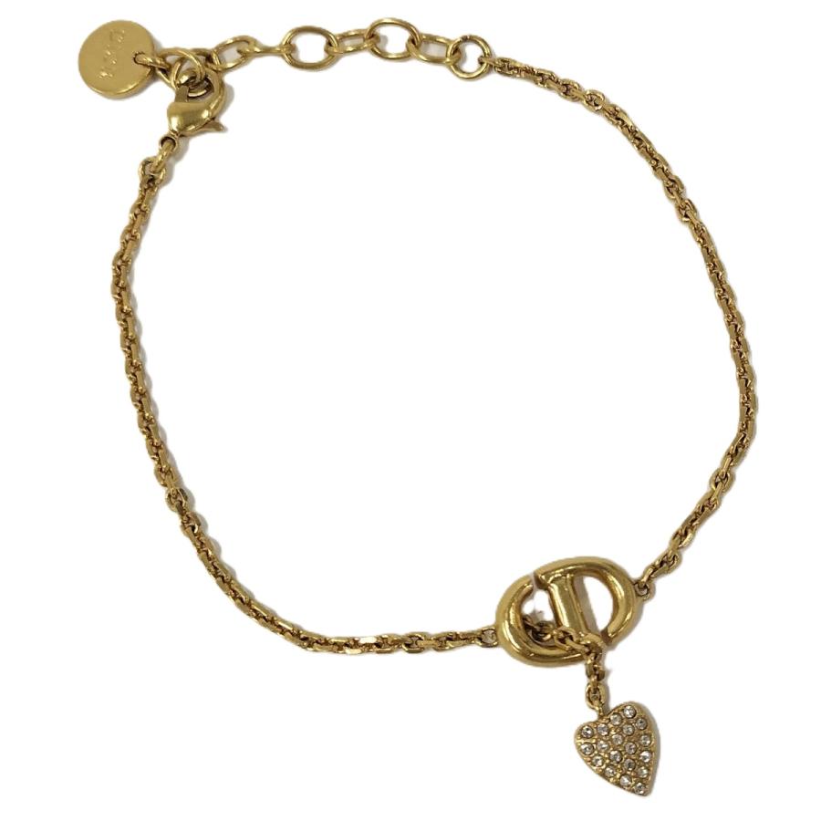 DIOR ディオール 金メッキ　ネックレス　ブレスレット　セット Christian Dior ブレスレット ラインストーン メッキ ゴールド
