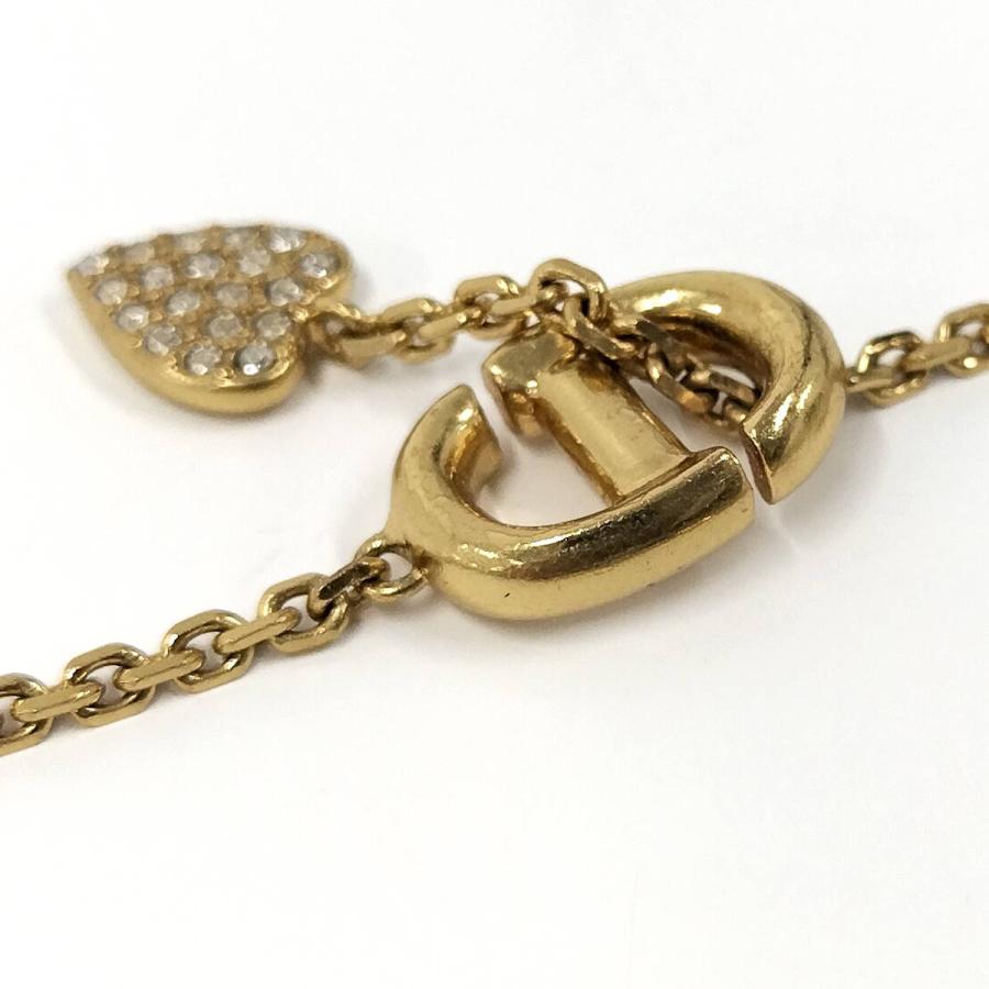 Dior ブレスレット バングル ロゴ ラインストーン ゴールド 中古・古着通販】Christian Dior (クリスチャン ディオール