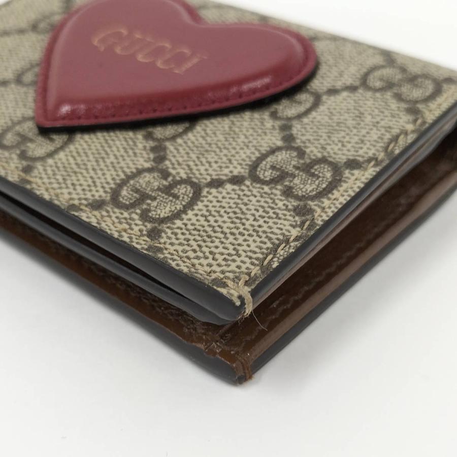 GUCCI（グッチ） 二つ折り財布 ハートモチーフ GGスプリーム PVC