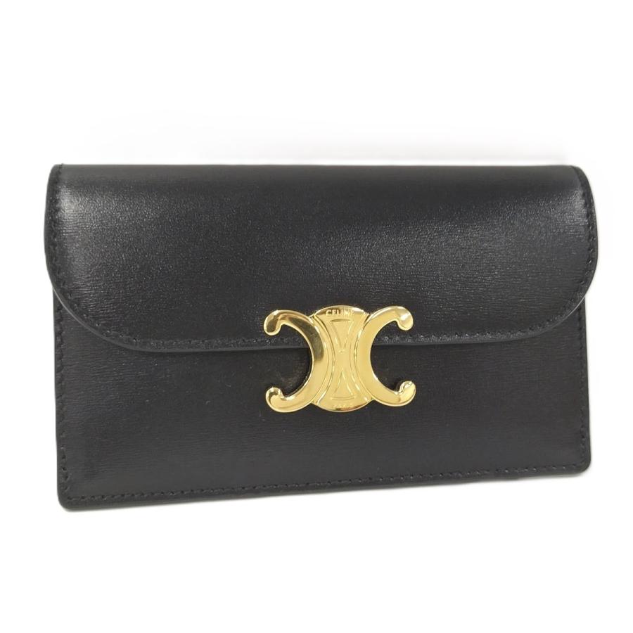 CELINE（セリーヌ） フラップ付きロングカードホルダー レザー