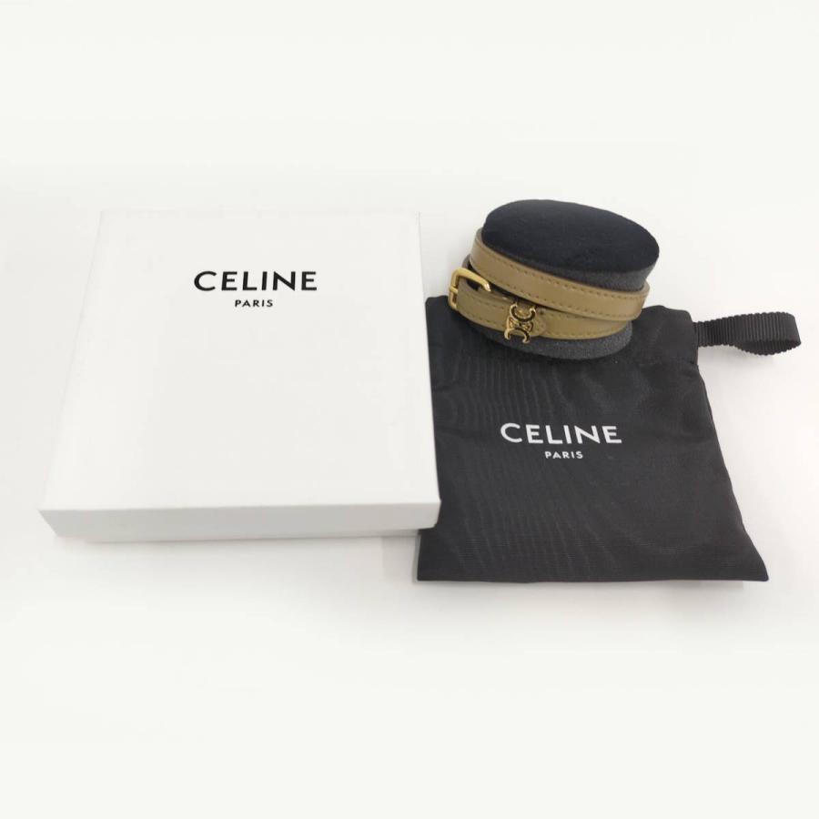 新品◾️ CELINE レ キュイール ブレスレット ダブルブレス レザー カーキ CELINE（セリーヌ） レ キュイール ブレスレット ダブルブレス レザー
