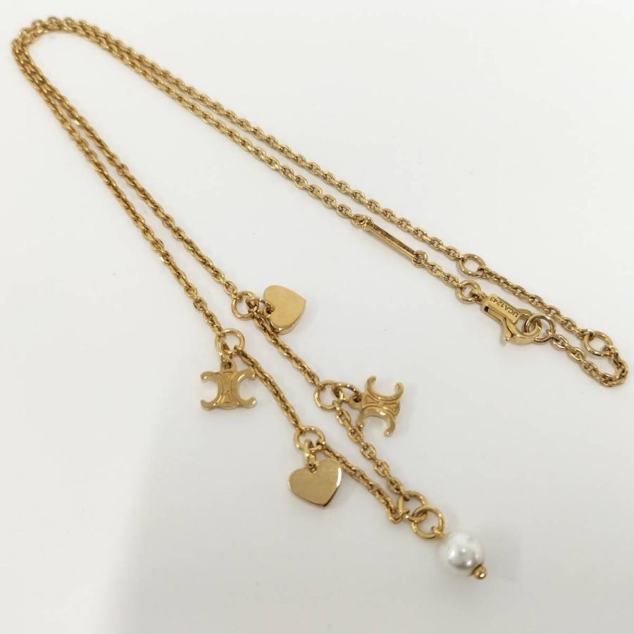 CELINE（セリーヌ） トリオンフ ハート フェイクパール ネックレス