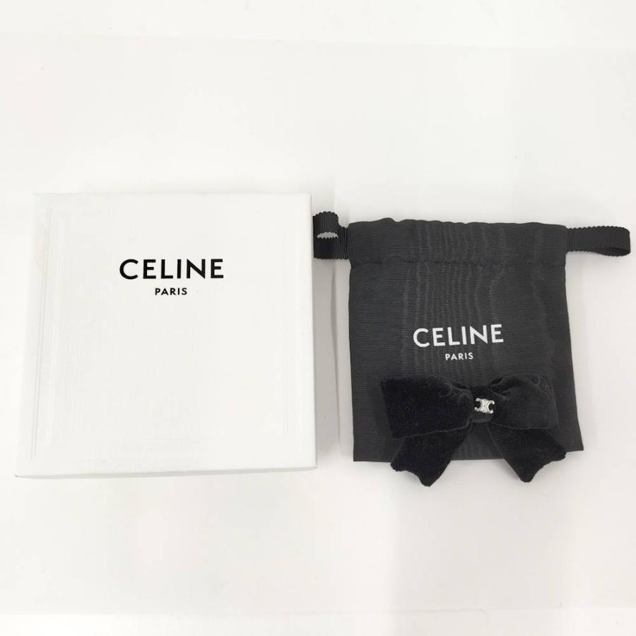 CELINE（セリーヌ） バレッタ リボン ベロア ブラック : JJ