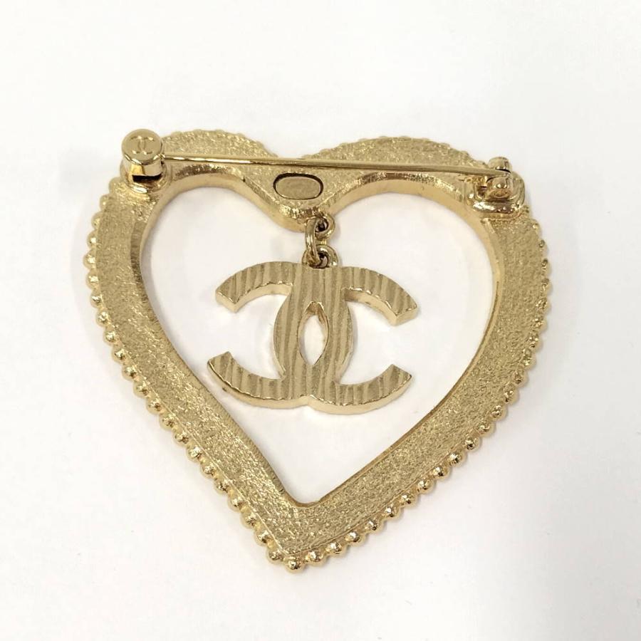 CHANEL シャネル ハートブローチ ココマーク ラインストーン GP メッキ 