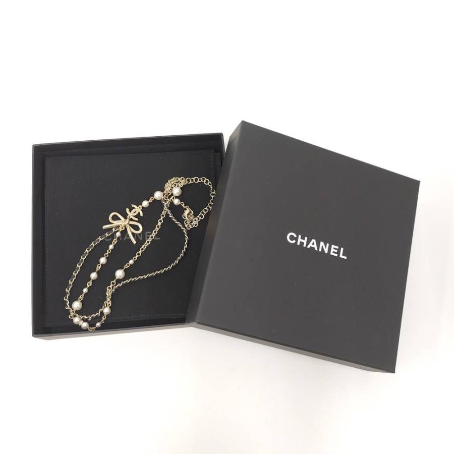 CHANEL（シャネル） ネックレス ココマーク リボン メッキ ゴールド 
