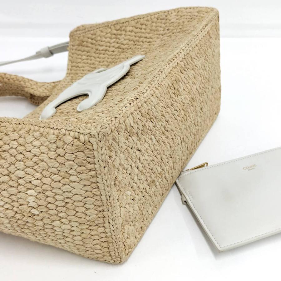 CELINE（セリーヌ） スモール カバ タイス カゴバッグ ラフィア×カーフ