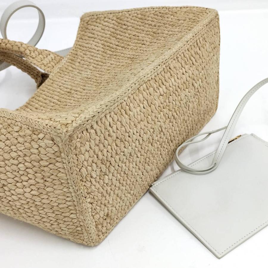 CELINE（セリーヌ） スモール カバ タイス カゴバッグ ラフィア×カーフ
