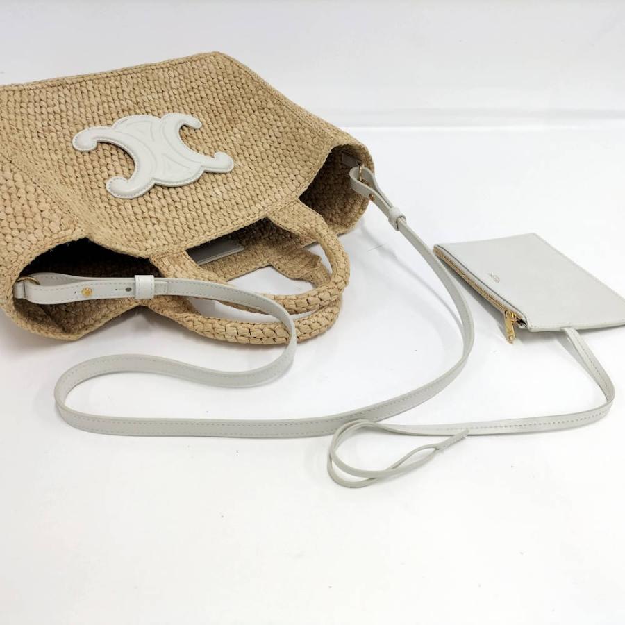 CELINE（セリーヌ） スモール カバ タイス カゴバッグ ラフィア×カーフ
