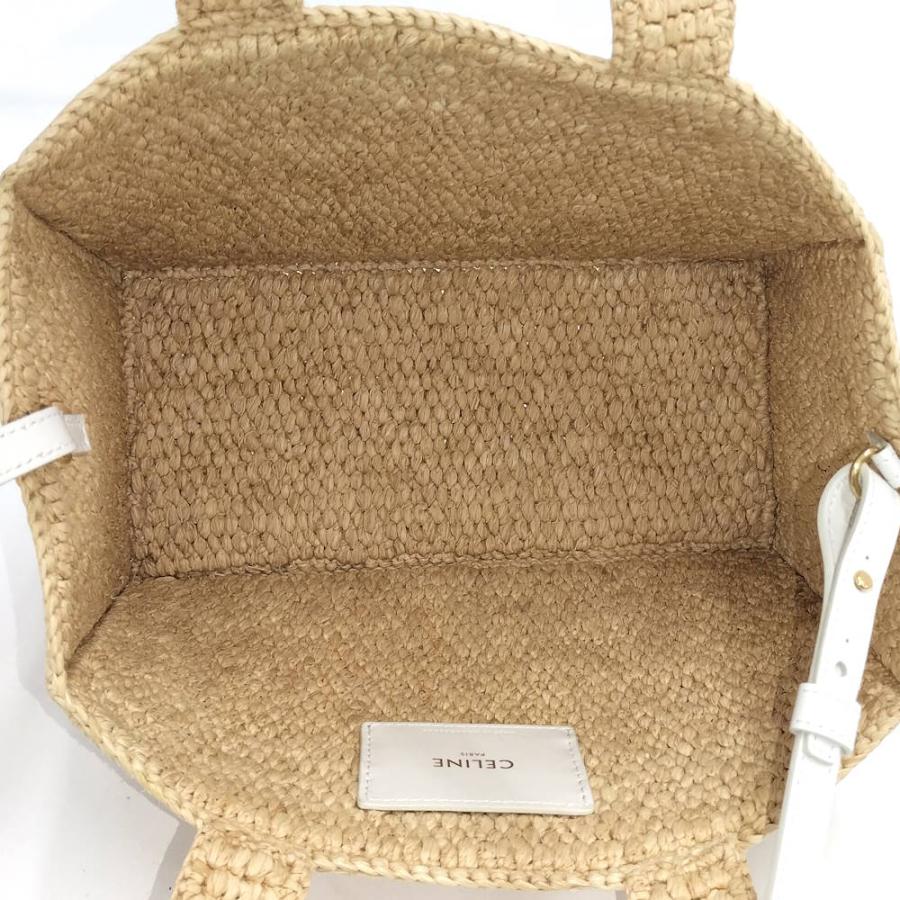 CELINE（セリーヌ） スモール カバ タイス カゴバッグ ラフィア×カーフ