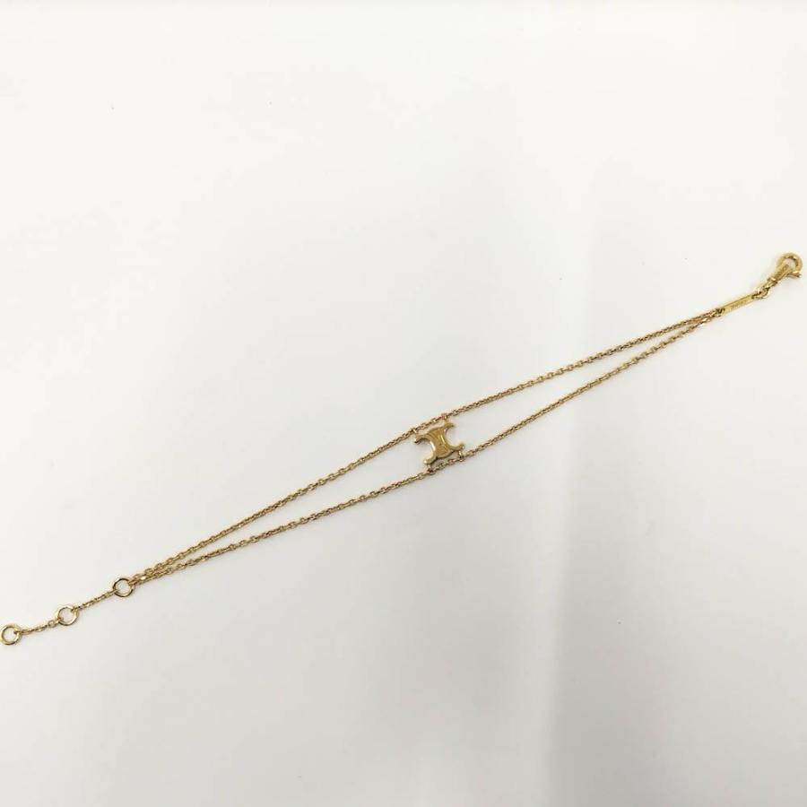 【美品】CELINE トリオンフサスペンダーブレス レット CELINE（セリーヌ） トリオンフ サスペンダー ブレスレット メッキ