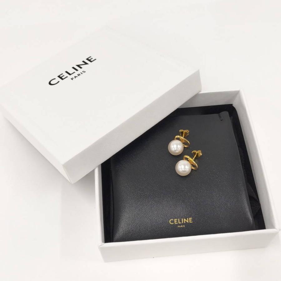 CELINE（セリーヌ） ピアス トリオンフ フェイク パール ゴールド