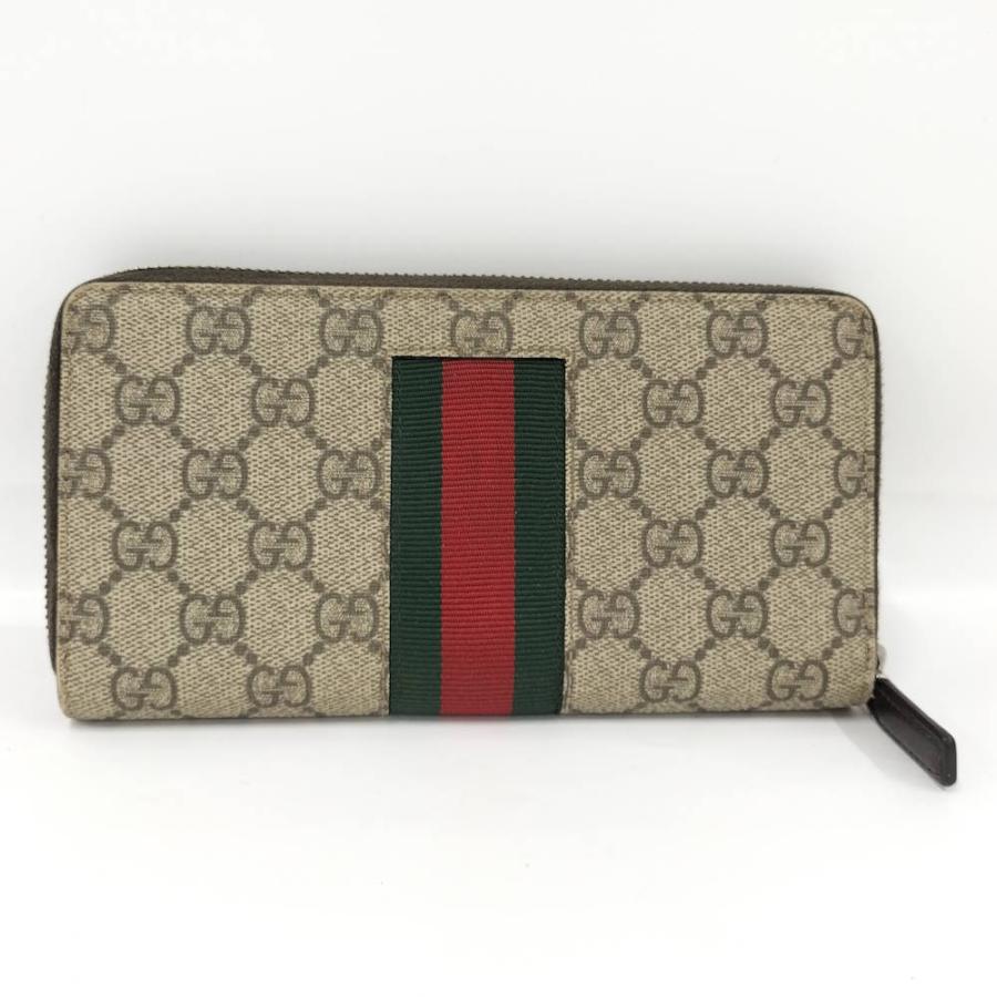 GUCCI（グッチ） シェリーライン ラウンドファスナー長財布 PVC 