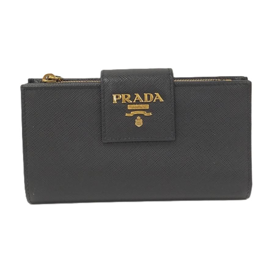 PRADA（プラダ） 二つ折り財布 サフィアーノ ネロ 1ML005 : JJ 