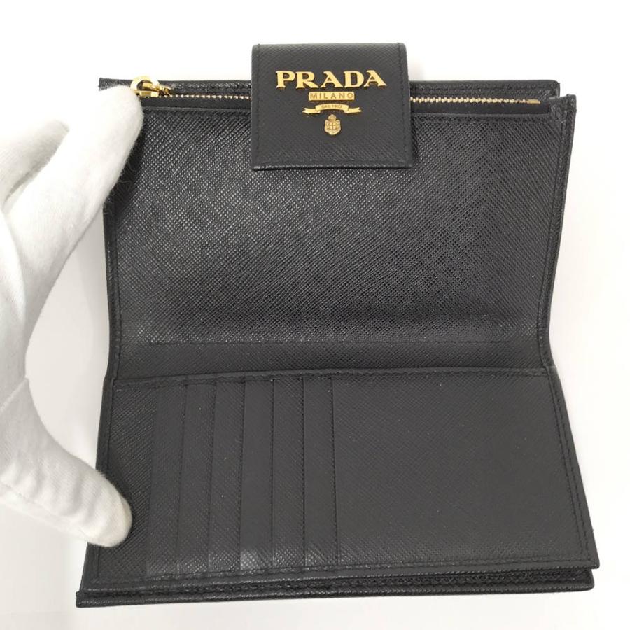 PRADA（プラダ） 二つ折り財布 サフィアーノ ネロ 1ML005 : JJ