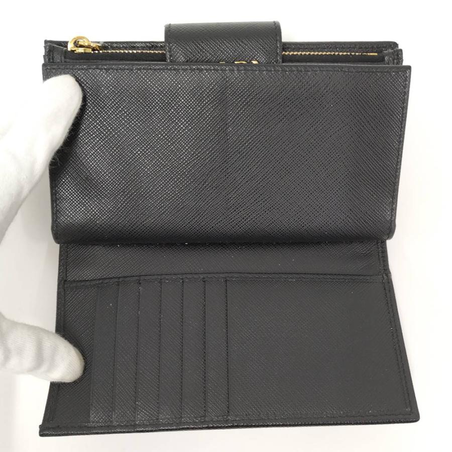 PRADA（プラダ） 二つ折り財布 サフィアーノ ネロ 1ML005 : JJ