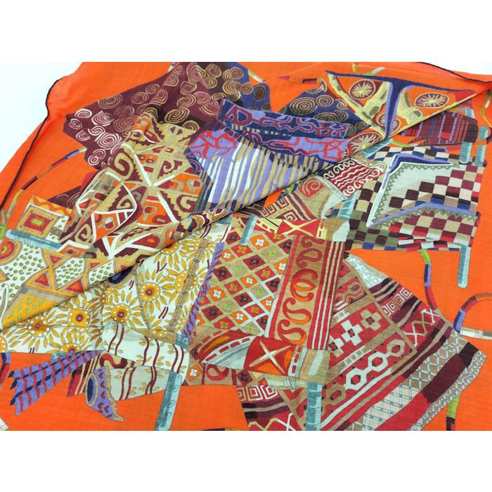 HERMES カレ140 スカーフ VOYAGE EN ETOFFES 世界の布地を巡る旅