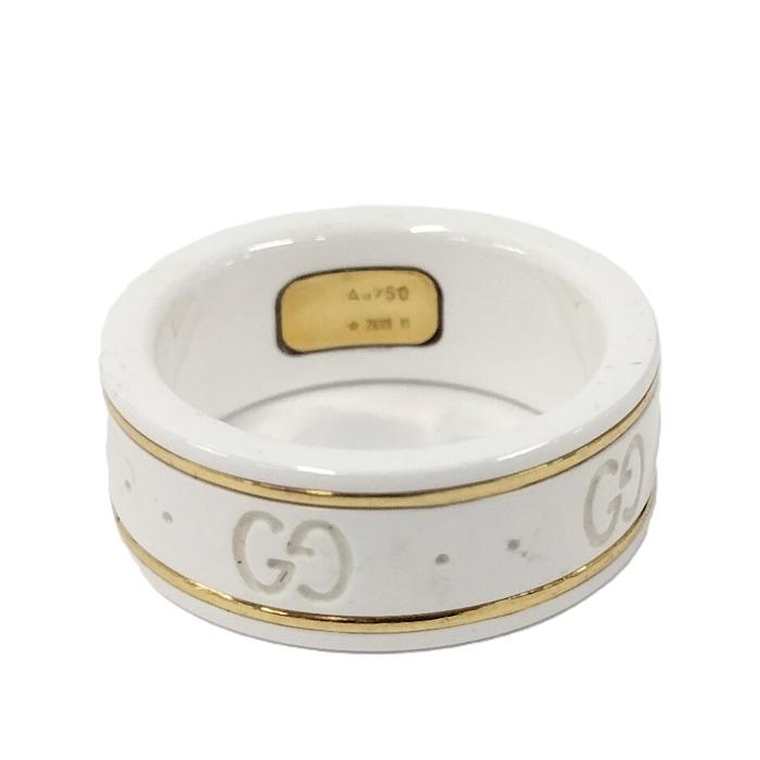 GUCCI セラミックアイコンリング GUCCI（グッチ） アイコンリング セラミック 750YG K18YG イエロー
