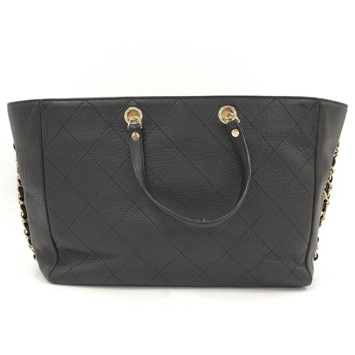 CHANEL チェーントートバッグ ココマーク キャビアスキン レザー ブラック CHANEL（シャネル） チェーントートバッグ ココマーク キャビアスキン