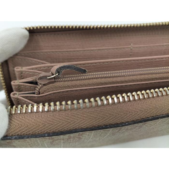 GUCCI ラウンドファスナー 長財布 PVC ベージュ系 307982 : JJ