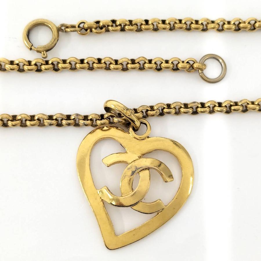 CHANEL　ゴールド　ロングネックレス　ペンダント CHANEL（シャネル） ロング ネックレス ハート ココマーク ゴールド