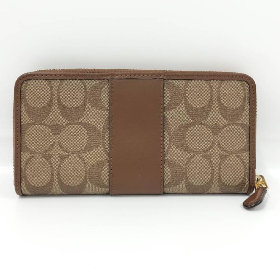 COACH（コーチ） ラウンドファスナー長財布 シグネチャー レザー PVC