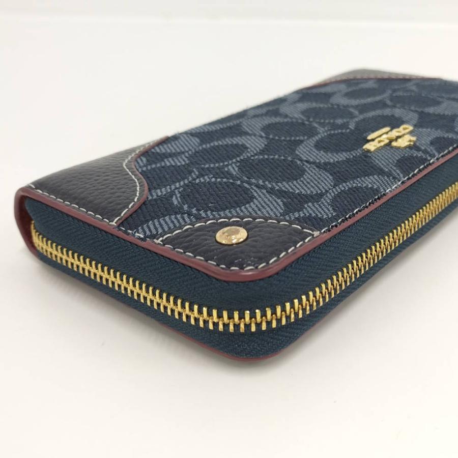 【新品・未使用】COACH 長財布 ネイビー F53769 COACH（コーチ） ラウンドファスナー長財布 シグネチャー キャンバス