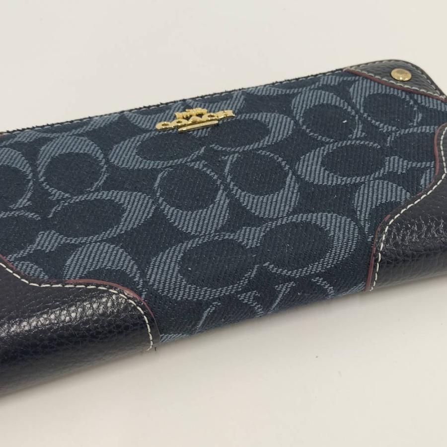 COACH（コーチ） ラウンドファスナー長財布 シグネチャー キャンバス