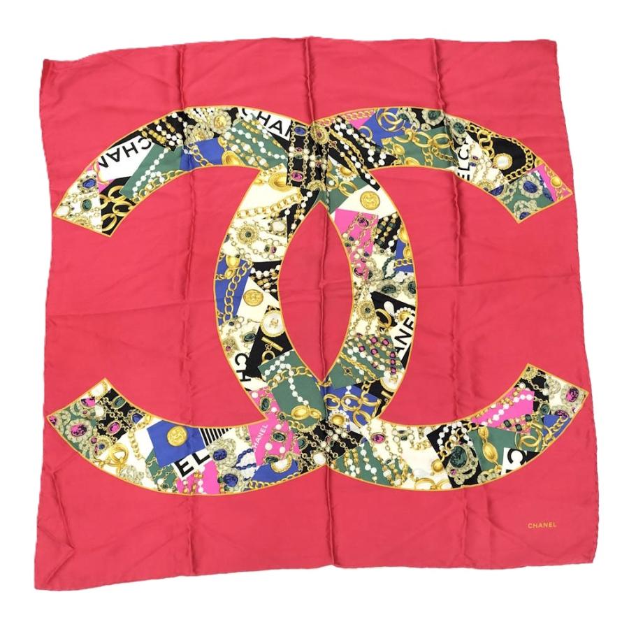 CHANEL（シャネル） スカーフ シルク100％ レッド系 : JJコレクション