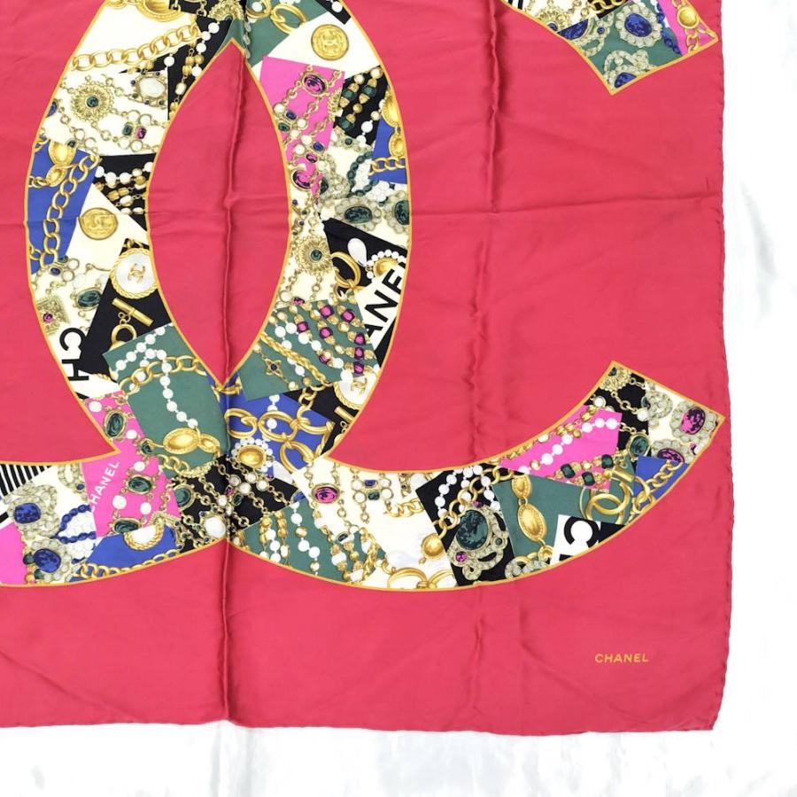 CHANEL（シャネル） スカーフ シルク100％ レッド系 : JJコレクション