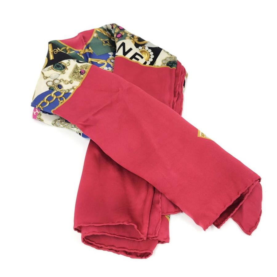 CHANEL（シャネル） スカーフ シルク100％ レッド系 : JJコレクション