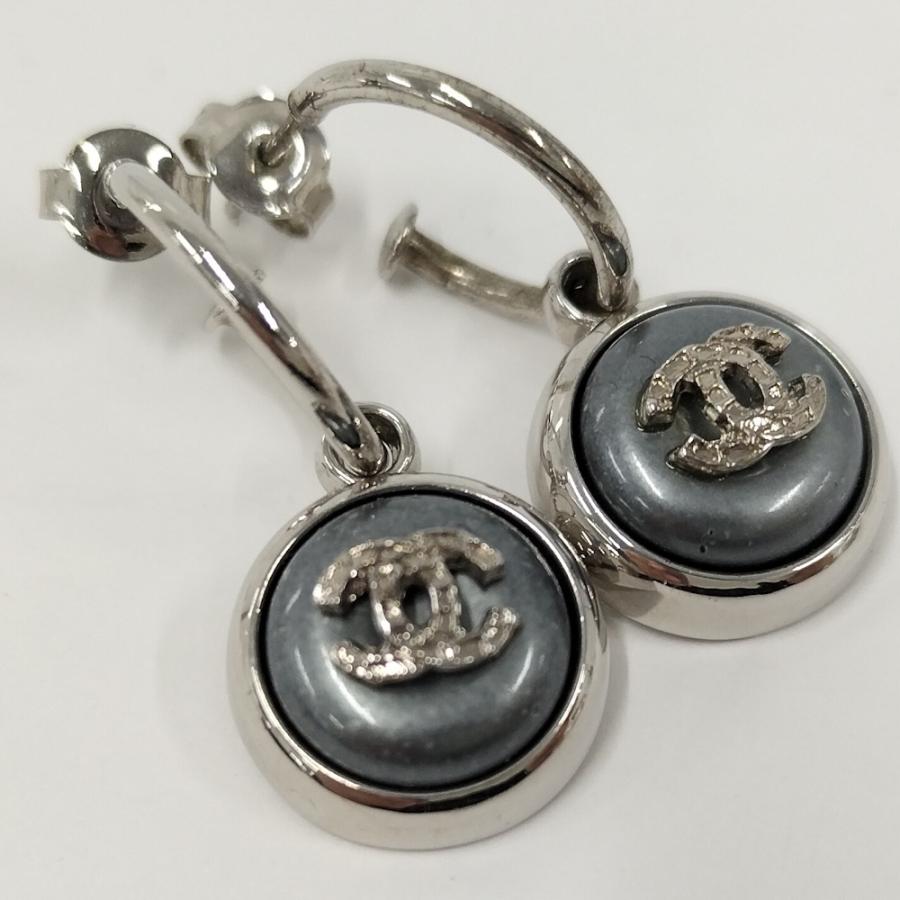 シャネル　ピアス　カラー　シルバー　ココマーク CHANEL（シャネル） ピアス ココマーク メッキ シルバー系 ブルー系