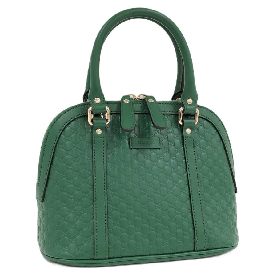 GUCCI（グッチ） ハンドバック マイクログッチシマ レザー グリーン