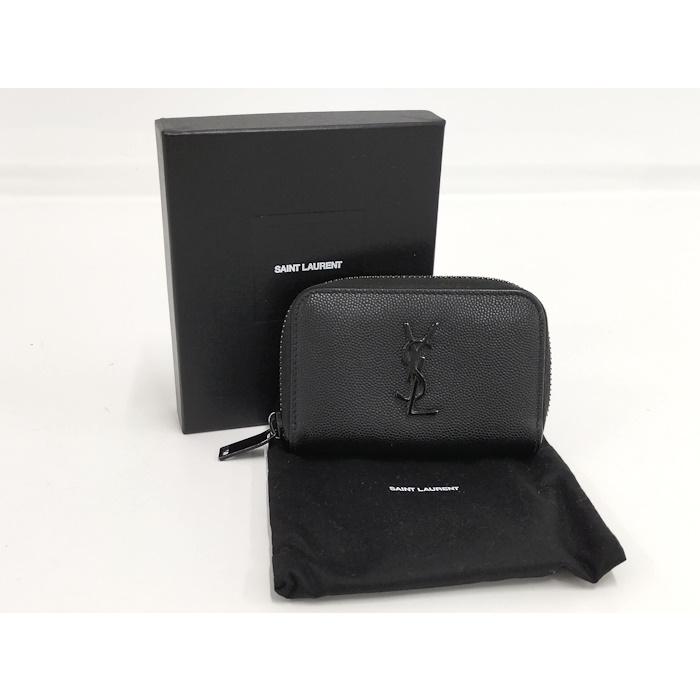 SAINT LAURENT ブラックレザー ケース サンローラン ラージ ケース（スムースレザー） ブラック