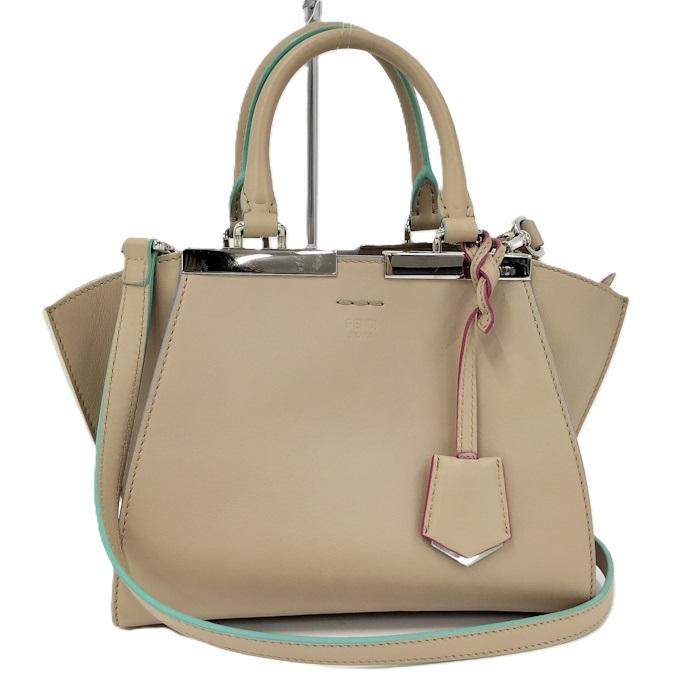 FENDI（フェンディ） トロワジュール ハンドバッグ レザー ベージュ