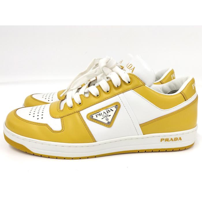 PRADA スニーカー レザー ナイロン 三角ロゴ セール】プラダ☆レザー 三角ロゴ スニーカー☆1E796M 2OFW