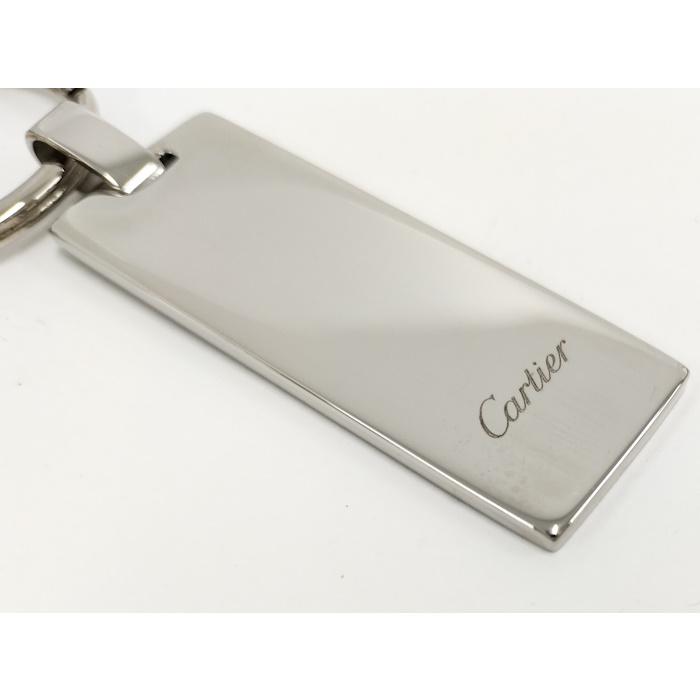 Cartier シルバー キーホルダー Cartier（カルティエ） ロゴプレート キーリング キーホルダー
