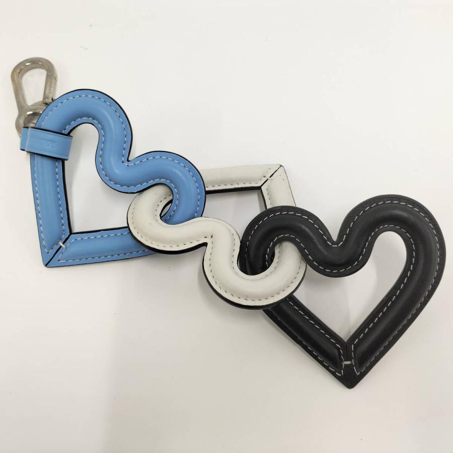 LOEWE（ロエベ） トリプルハート チャーム キーリング レザー メタル