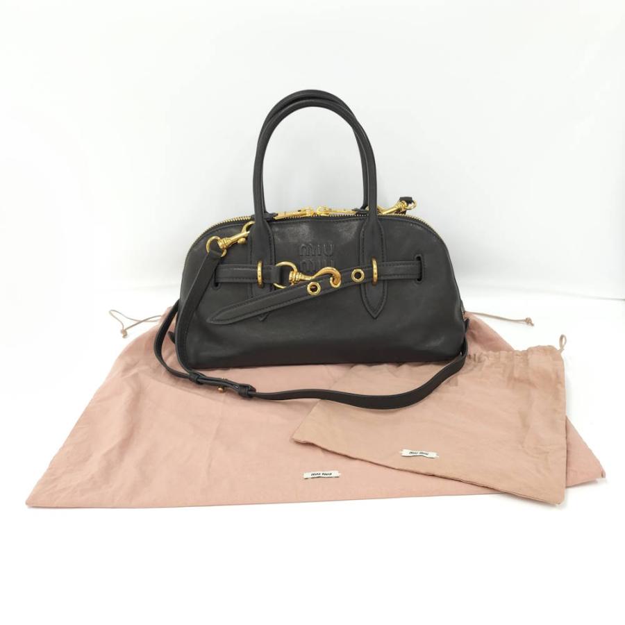 【期間限定】miu miu 2way ショルダーバッグ ブラック　レザー　本革 miu miu（ミュウミュウ） MIUMIU 2WAY ショルダーバッグ ハンドバッグ
