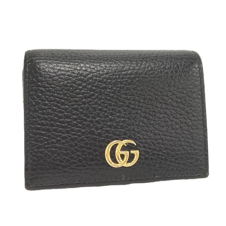GUCCI（グッチ） GUCCI GGマーモント 二つ折り財布 レザー ブラック