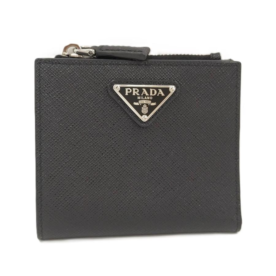 PRADA サフィアーノトライアングル ロゴ コンパクトウォレット PRADA（プラダ） 二つ折り財布 コンパクトウォレット トライアングル