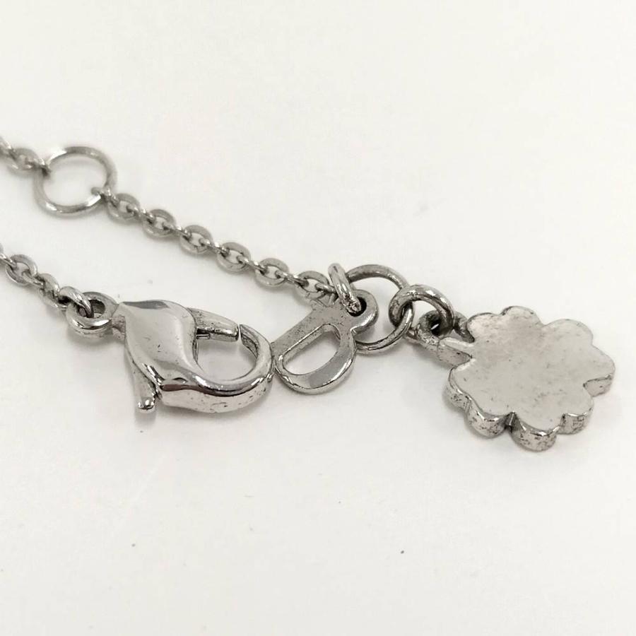 ChristianDior ロゴ ハート ネックレス ラインストーン シルバー メッキ