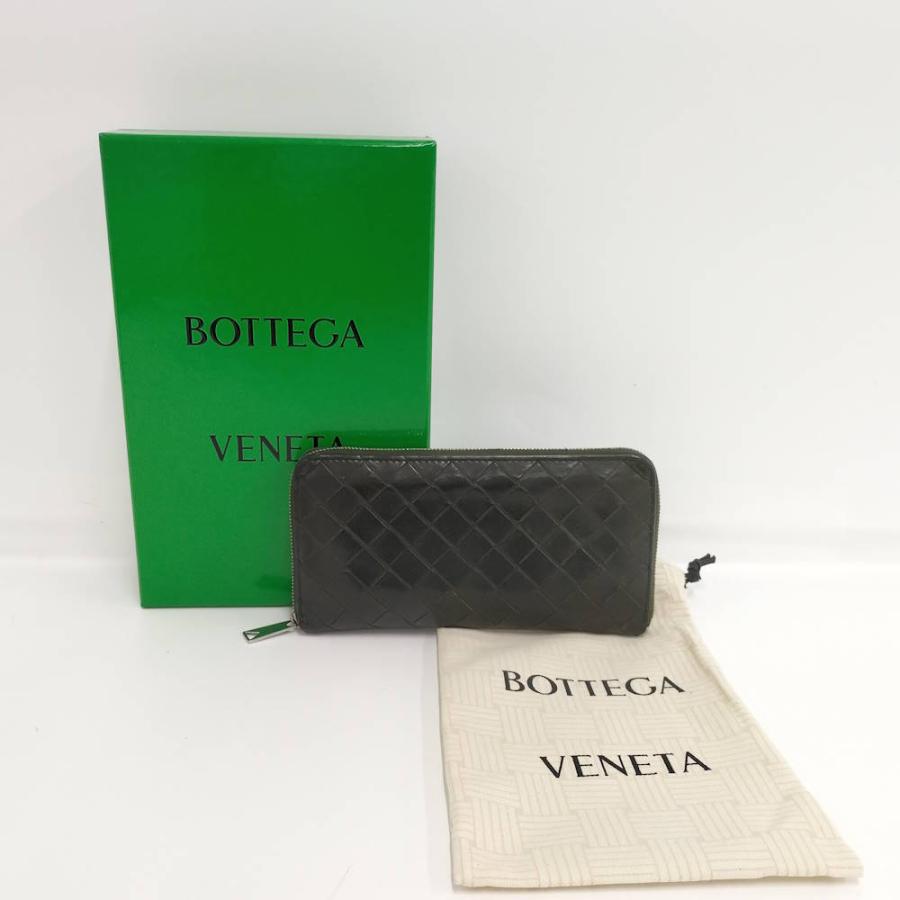 ◇希少色・美品◇ボッテガヴェネタ　長財布　ラウンドジップ　カーキ　ナッパレザー BOTTEGA VENETA（ボッテガ・ヴェネタ） ラウンドファスナー 長財布