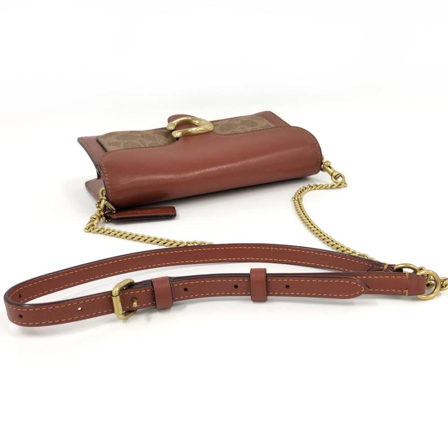 COACH（コーチ） チェーンショルダーバッグ シグネチャー ブラウン
