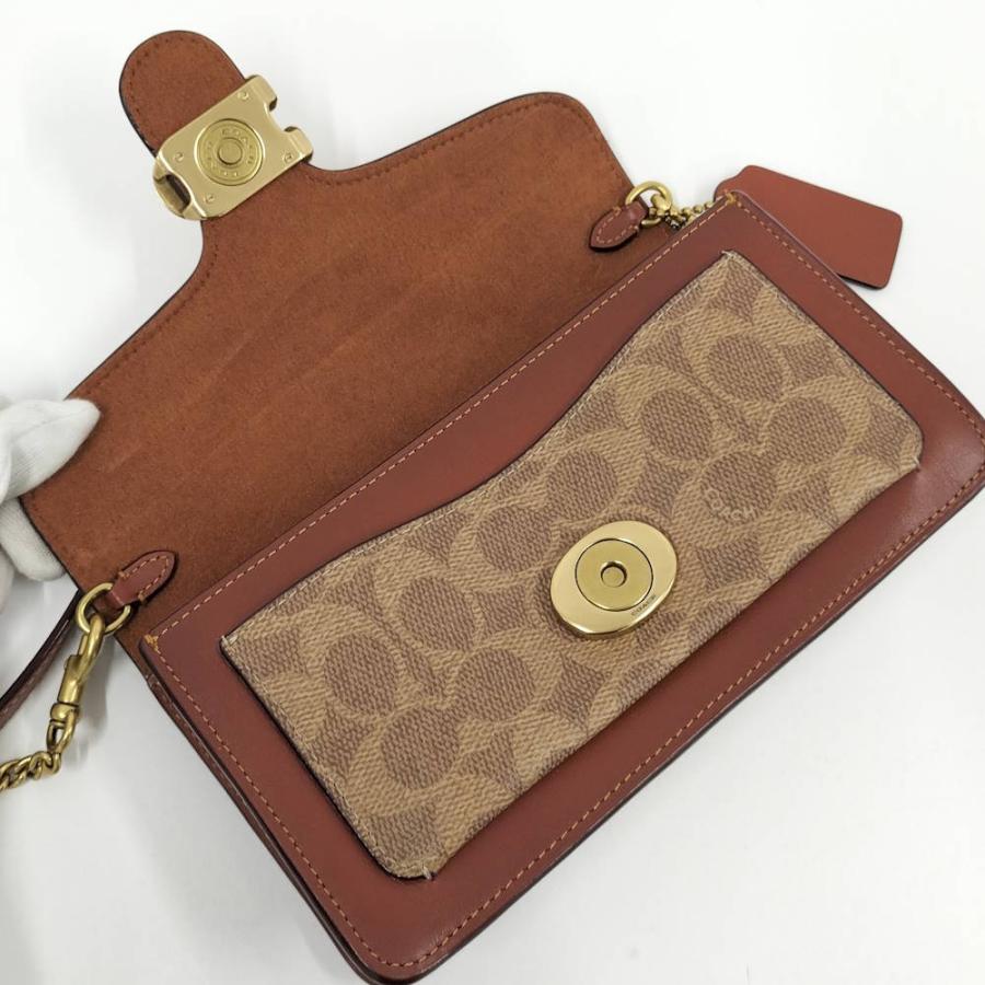COACH（コーチ） チェーンショルダーバッグ シグネチャー ブラウン