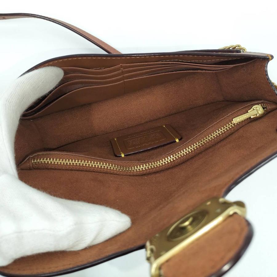 COACH（コーチ） チェーンショルダーバッグ シグネチャー ブラウン