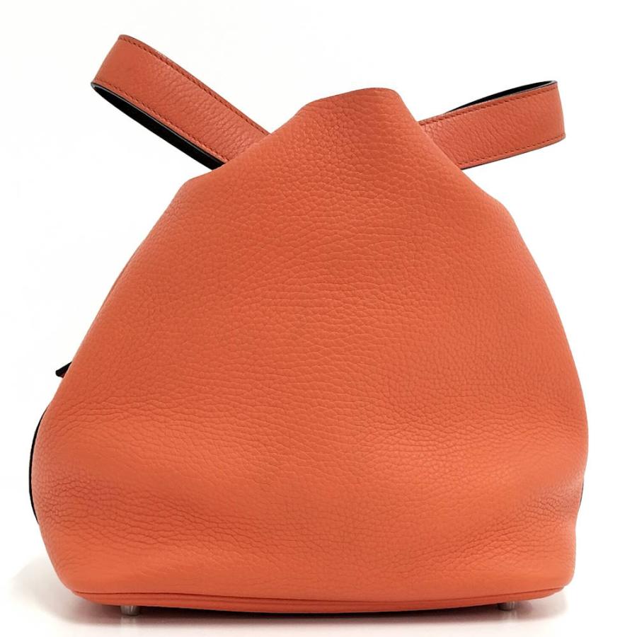 HERMES（エルメス） ピコタンロックMM ハンドバッグ レザー オレンジ系
